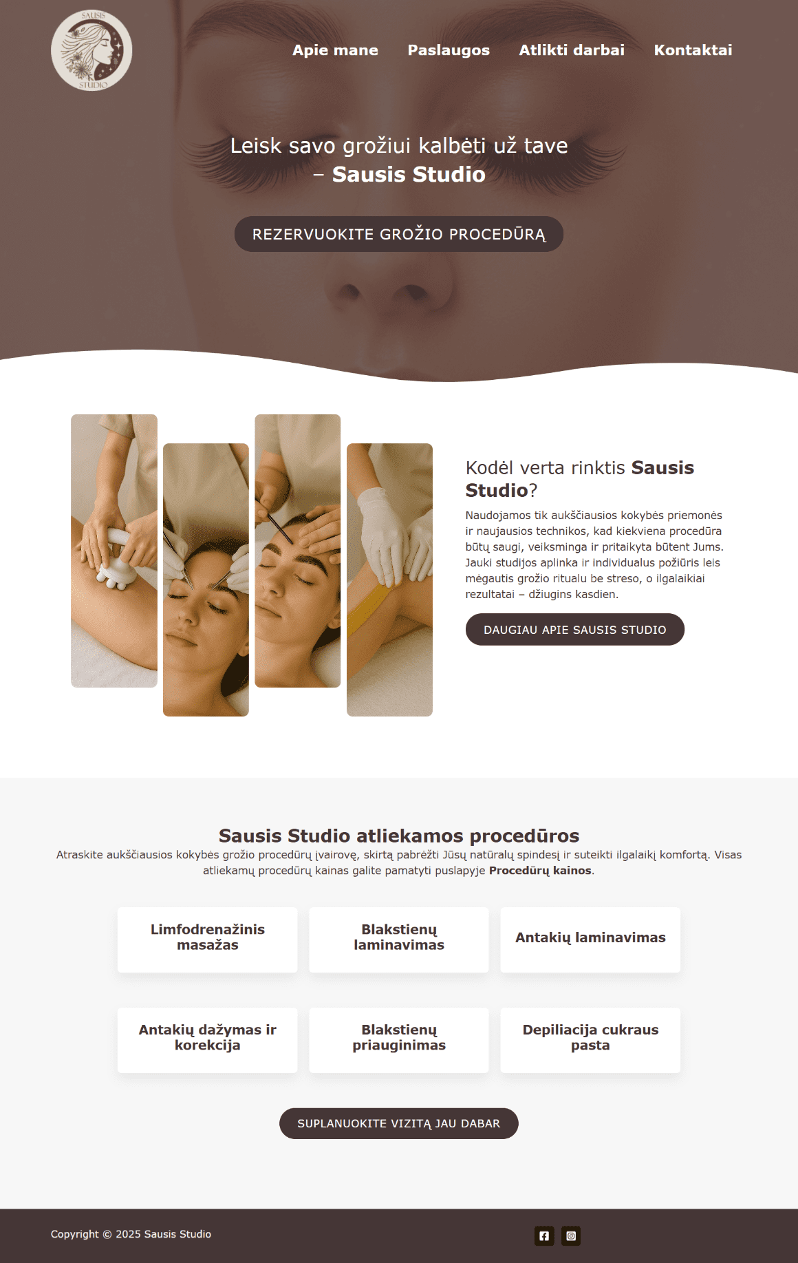 Atlikti darbai Sausis Studio svetainė