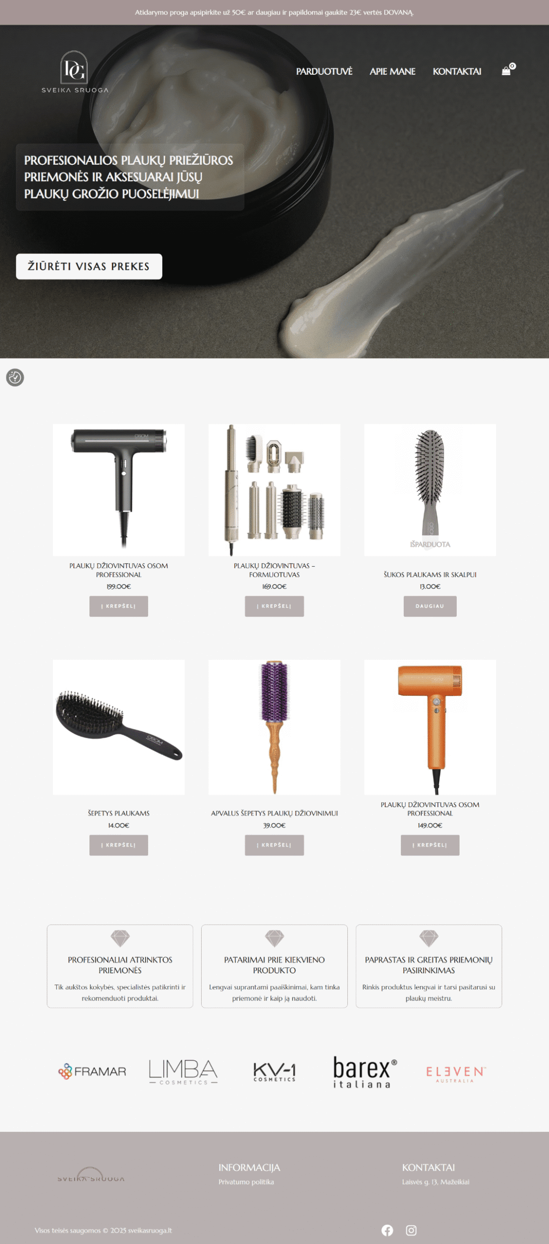 Atlikti darbai Sveika Sruoga svetainė